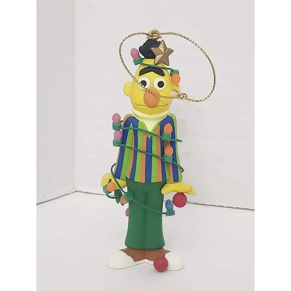 1992 Grolier Bert Christmas Lights Sesame Street Ornament Jim Henson Boxed